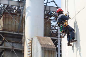 Male worker rope access  inspection