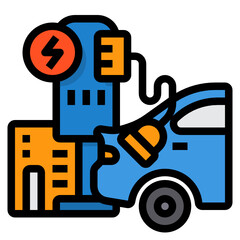 Electric Charging Station line icon