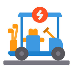 Electric golf carts flat icon