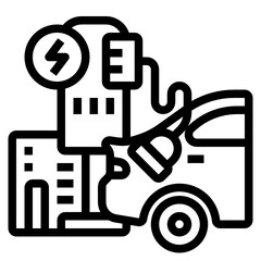 Electric Charging Station line icon