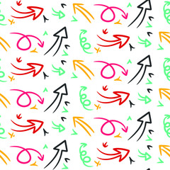 Hand Drawn Seamless Arrow Pattern Background