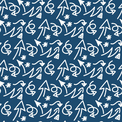 Hand Drawn Seamless Arrow Pattern Background