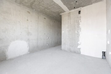 interior of the apartment without decoration in gray colors