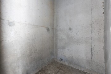 interior of the apartment without decoration in gray colors