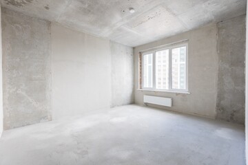 Obraz premium interior of the apartment without decoration in gray colors