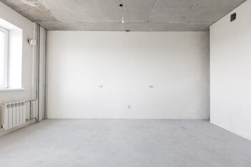 interior of the apartment without decoration in gray colors