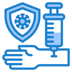 vaccine blue style icon