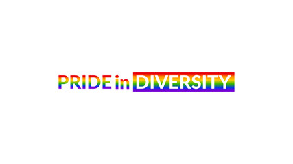 Pride in diversity text with color sign for web or print lgbt media support clean and strong message vector design