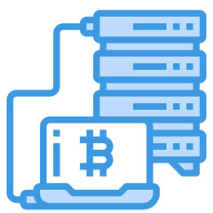 Big Data blue line icon