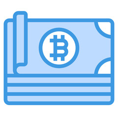 Bitcoin blue line icon