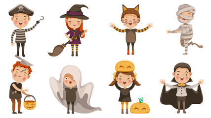 halloween characters set
