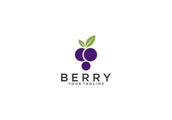 berry fruit logo on white background