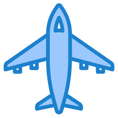 airplane blue style icon