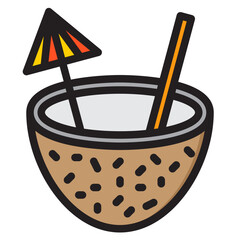 coconut color line style icon
