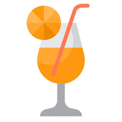 orange juice flat style icon