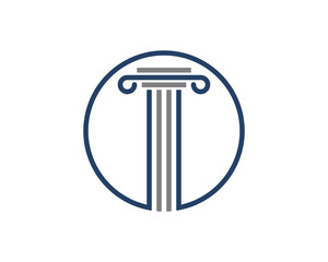 Pillar law firm with stripes logo