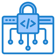 Fototapeta premium lock blue style icon