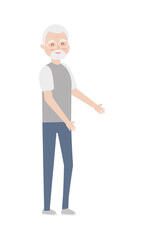 cartoon old man