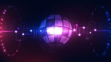 vector digital global technology concept, abstract background illustration