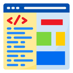 coding flat style icon