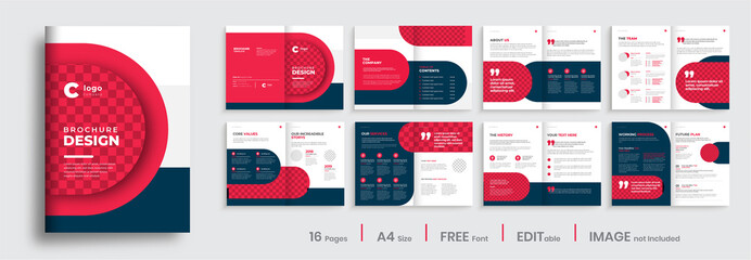 Brochure template layout design, minimal multipage business brochure template design, annual report, corporate company profile, editable template layout.