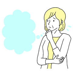 困り顔のシニア女性　悩み