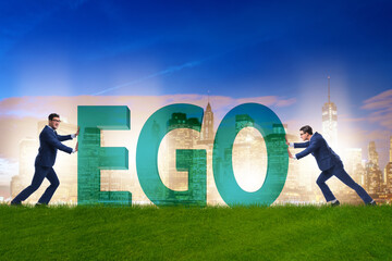 Concept of ego with businessman