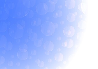 多くの円がある透明感のある青色の抽象背景	