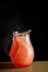 juice in a glass on the table 