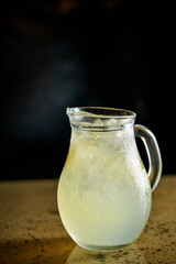 juice in a glass on the table 