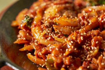 Stir-fried spicy pork,Korean food 