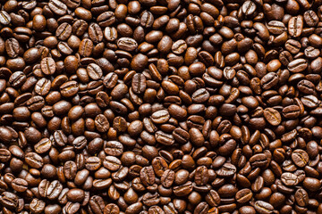 Roasted Coffee Beans background texture. 