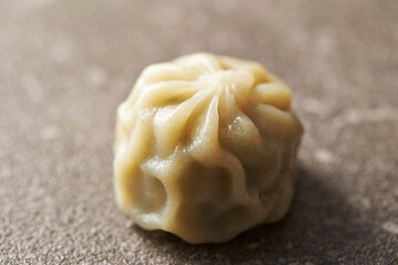 Close-up of steamed dumplings on marble