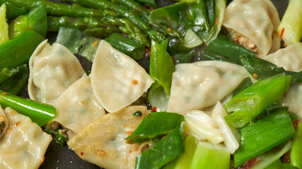 Stir-fried Dumplings and Vegetables 