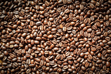 Roasted Coffee Beans background texture. 
