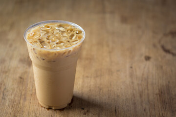 Cold Coffee On Wooden Table