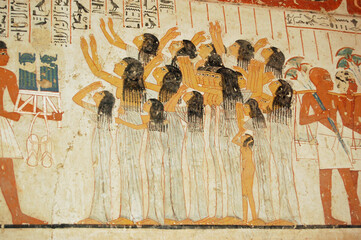 Mourning Women, Ancient Egyptian tomb, Luxor - 439061753