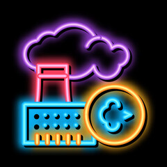 allergy on factory smog neon light sign vector. Glowing bright icon allergy on factory smog sign. transparent symbol illustration
