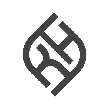 KH, HK, K and H Abstract initial monogram letter alphabet logo design