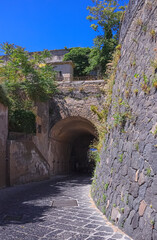 Typical street of Procida in Campania, Italy. Here you can see the particularities of traditional...