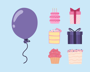 birthday set icons
