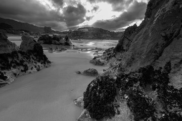 Sunset on the Toro beach. Llanes. Asturias. Spain.