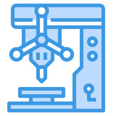 Drill Machine blue line icon