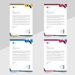 Creative Modern Letterhead Design Template With 4 color variations 