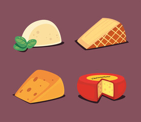 differents types cheeses