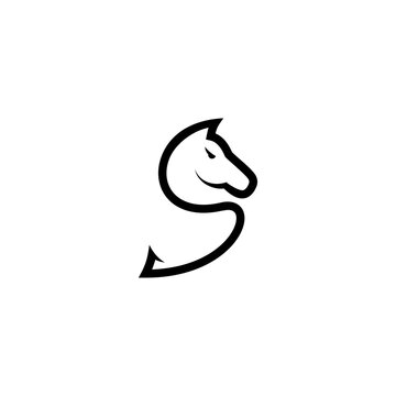 latter S horse logo design vector illustration