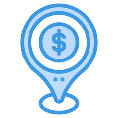 Money blue line icon