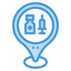 Pharmacy blue line icon