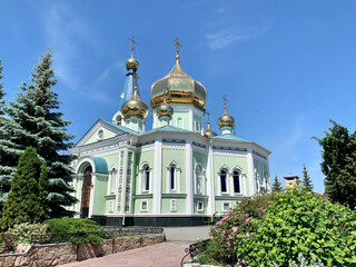 Fototapeta na wymiar Chelyabinsk, Russia. St. Simeon Cathedral in summer in clear weather