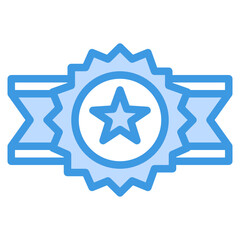 Medal blue line icon